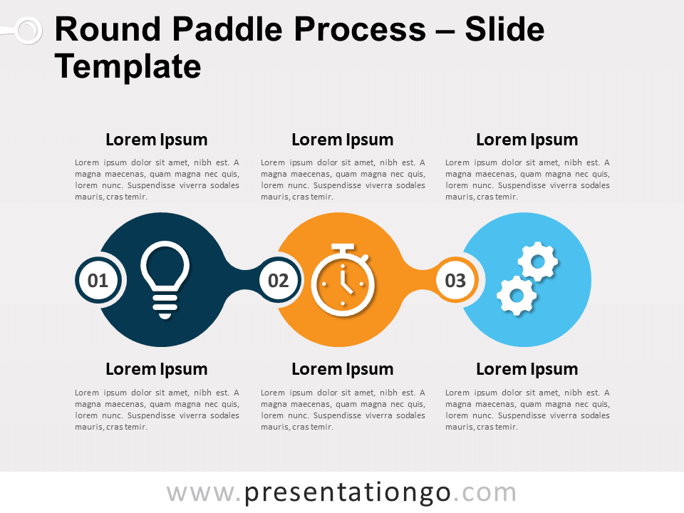 Proceso Redondo de Palas Diagrama Gratis Para PowerPoint Y Google Slides