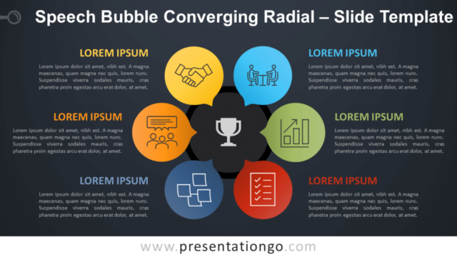 Burbuja de Diálogo Radial Convergente Diagrama Gratis Para PowerPoint Y Google Slides