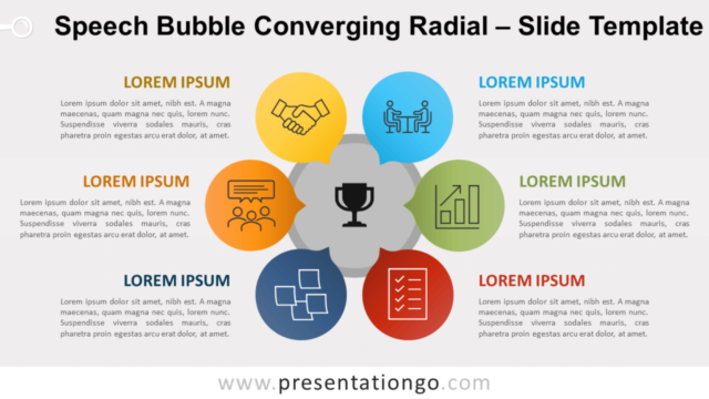 Burbuja de Diálogo Radial Convergente Diagrama Gratis Para PowerPoint Y Google Slides