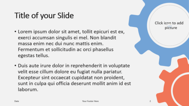 Plantilla de Engranajes Gratis Para PowerPoint Y Google Slides - Diapositiva de Título Y Contenido