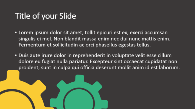 Plantilla de Engranajes Gratis Para PowerPoint Y Google Slides - Diapositiva de Título Y Contenido