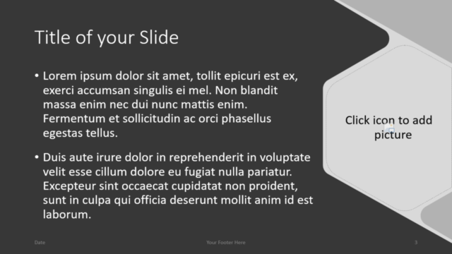 Plantilla de Hexágono Gratis Para PowerPoint Y Google Slides - Diapositiva de Título Y Contenido
