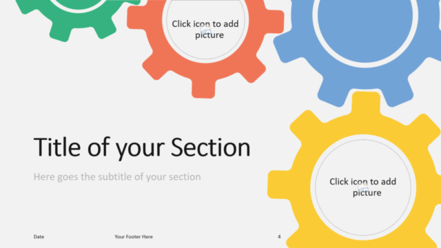 Plantilla de Engranajes Gratis Para PowerPoint Y Google Slides - Diapositiva de Sección