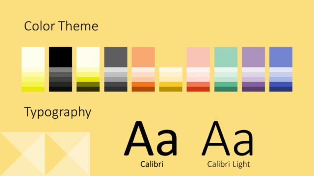 Plantilla de Mosaico Geométrico Gratis de Remolcador Para PowerPoint Y Google Slides - Diapositiva con la Paleta de Colores