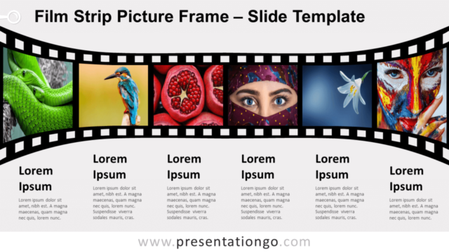 Marco de Fotografías en Tira de Película Gráfico Gratis Para PowerPoint Y Google Slides