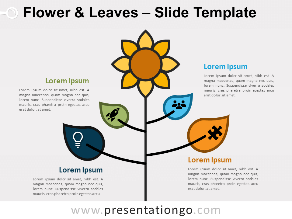 Flores y Hojas Gráfico Gratis Para PowerPoint Y Google Slides