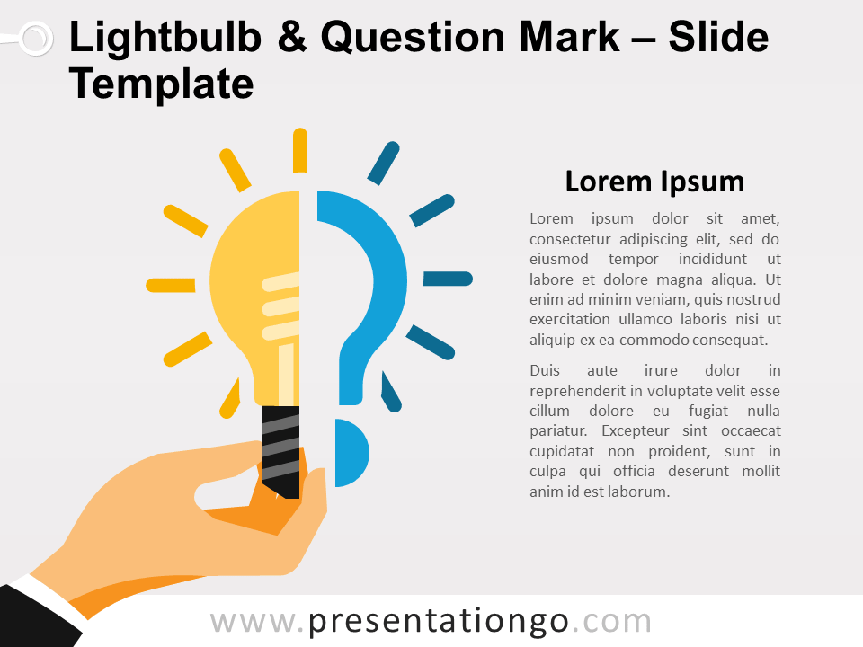 Luz y Signo de Interrogación Gráfico Gratis Para PowerPoint Y Google Slides