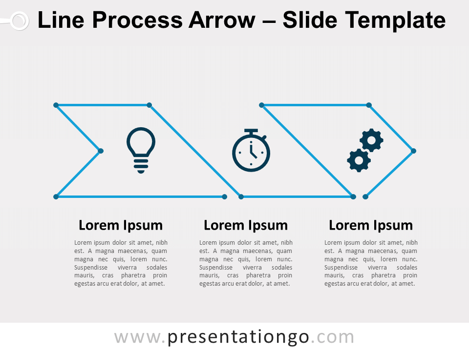 Flecha de Proceso de Línea Diagrama Gratis Para PowerPoint Y Google Slides