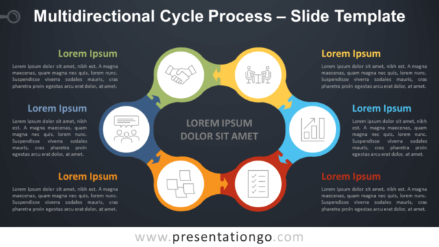Proceso Cíclico Multidireccional Diagrama Gratis Para PowerPoint Y Google Slides