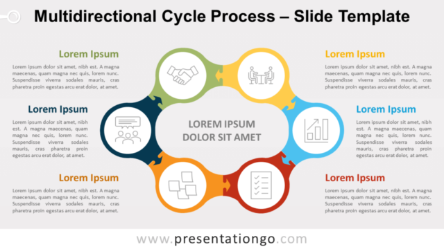 Proceso Cíclico Multidireccional Diagrama Gratis Para PowerPoint Y Google Slides