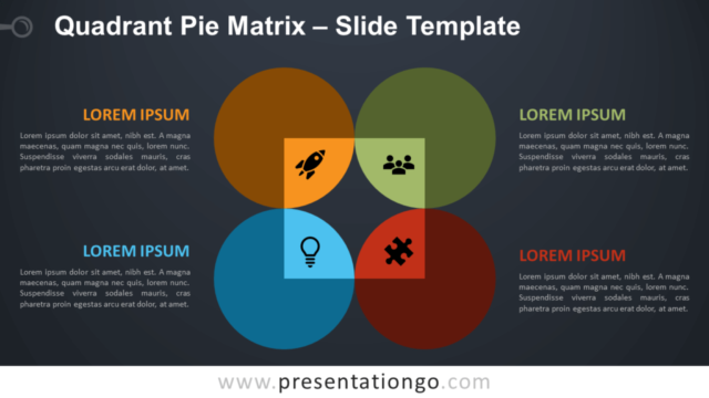 Matriz de Cuatro Piezas de Cuadrantes Diagrama Gratis Para PowerPoint Y Google Slides