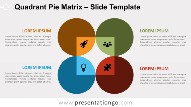 Matriz de Cuatro Piezas de Cuadrantes Diagrama Gratis Para PowerPoint Y Google Slides