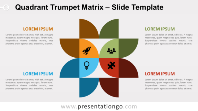 Matriz de Trompeta de Cuadrantes Diagrama Gratis Para PowerPoint Y Google Slides