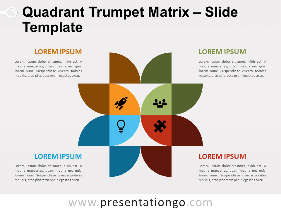 Matriz de Trompeta de Cuadrantes Diagrama Gratis Para PowerPoint Y Google Slides