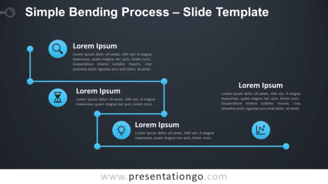 Proceso de Curvado Simple Diagrama Gratis Para PowerPoint Y Google Slides