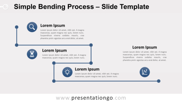 Proceso de Curvado Simple Diagrama Gratis Para PowerPoint Y Google Slides