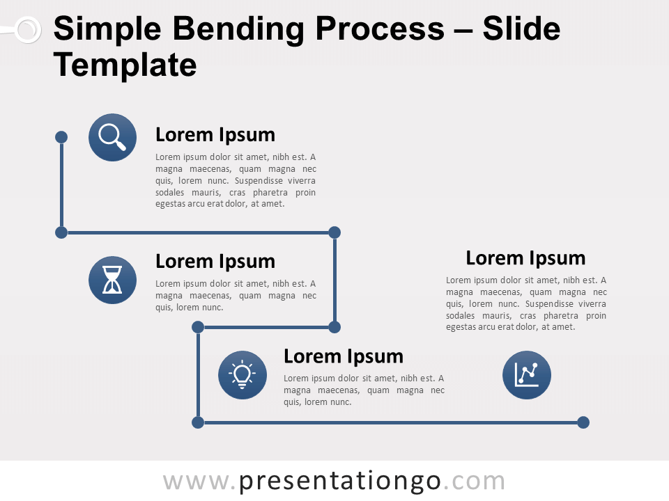 Proceso de Curvado Simple Diagrama Gratis Para PowerPoint Y Google Slides