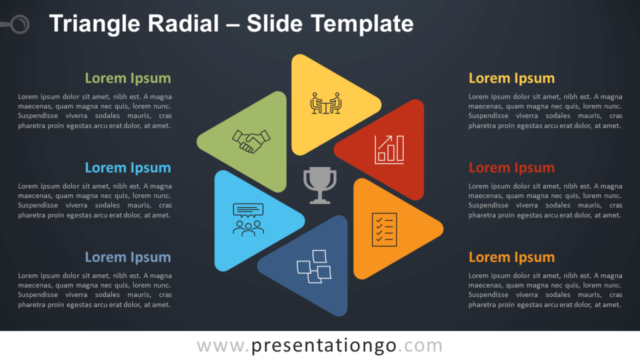Radial de Triángulos Diagrama Gratis Para PowerPoint Y Google Slides