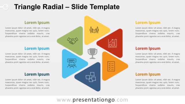 Radial de Triángulos Diagrama Gratis Para PowerPoint Y Google Slides