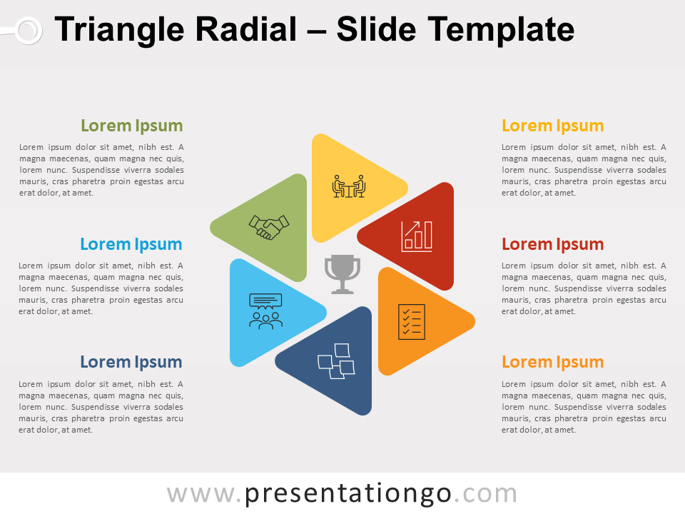 Radial de Triángulos Diagrama Gratis Para PowerPoint Y Google Slides