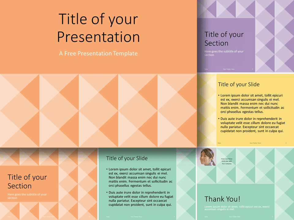 Plantilla de Mosaico Geométrico Gratis de Remolcador Para PowerPoint Y Google Slides