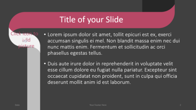 Plantilla de Cinta Retorcida Gratis Para PowerPoint Y Google Slides - Diapositiva de Título Y Contenido
