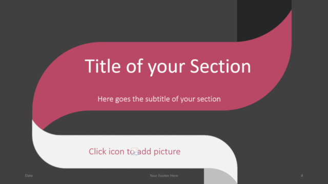 Plantilla de Cinta Retorcida Gratis Para PowerPoint Y Google Slides - Diapositiva de Sección