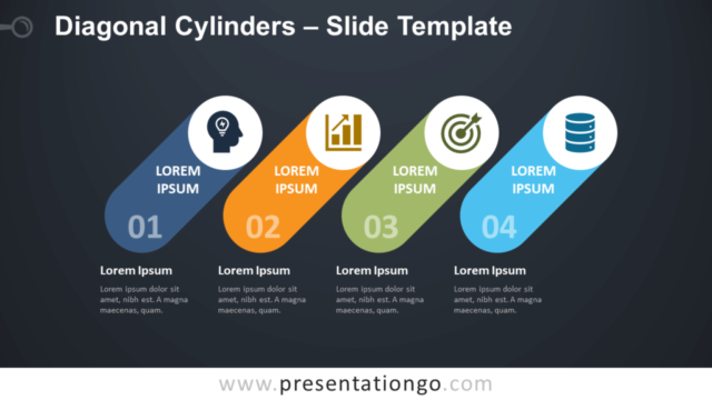 Cilindros Diagonales Gráfico Gratis Para PowerPoint Y Google Slides