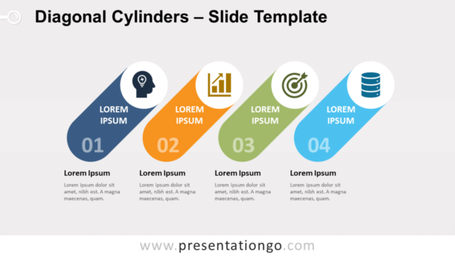 Cilindros Diagonales Gráfico Gratis Para PowerPoint Y Google Slides