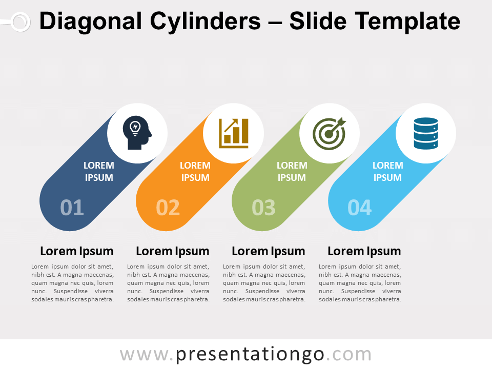 Cilindros Diagonales Gráfico Gratis Para PowerPoint Y Google Slides