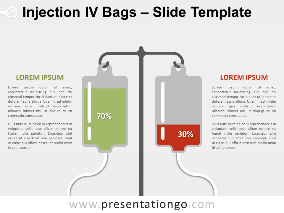 Bolsas de Suero Para Inyecciones Gráfico Gratis Para PowerPoint Y Google Slides