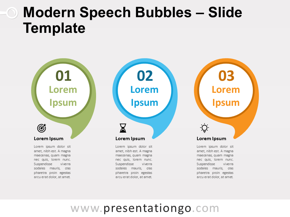 Burbujas de Diálogo Modernas Gráfico Gratis Para PowerPoint Y Google Slides