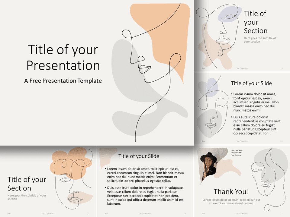 Plantilla de Retratos Gratis Para PowerPoint Y Google Slides