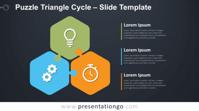 Rompecabezas de Ciclo Triangular Gráfico Gratis Para PowerPoint Y Google Slides