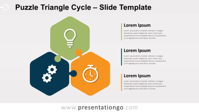 Rompecabezas de Ciclo Triangular Gráfico Gratis Para PowerPoint Y Google Slides