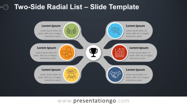 Lista Radial de Dos Lados Diagrama Gratis Para PowerPoint Y Google Slides