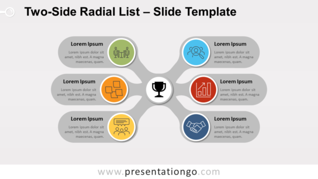 Lista Radial de Dos Lados Diagrama Gratis Para PowerPoint Y Google Slides