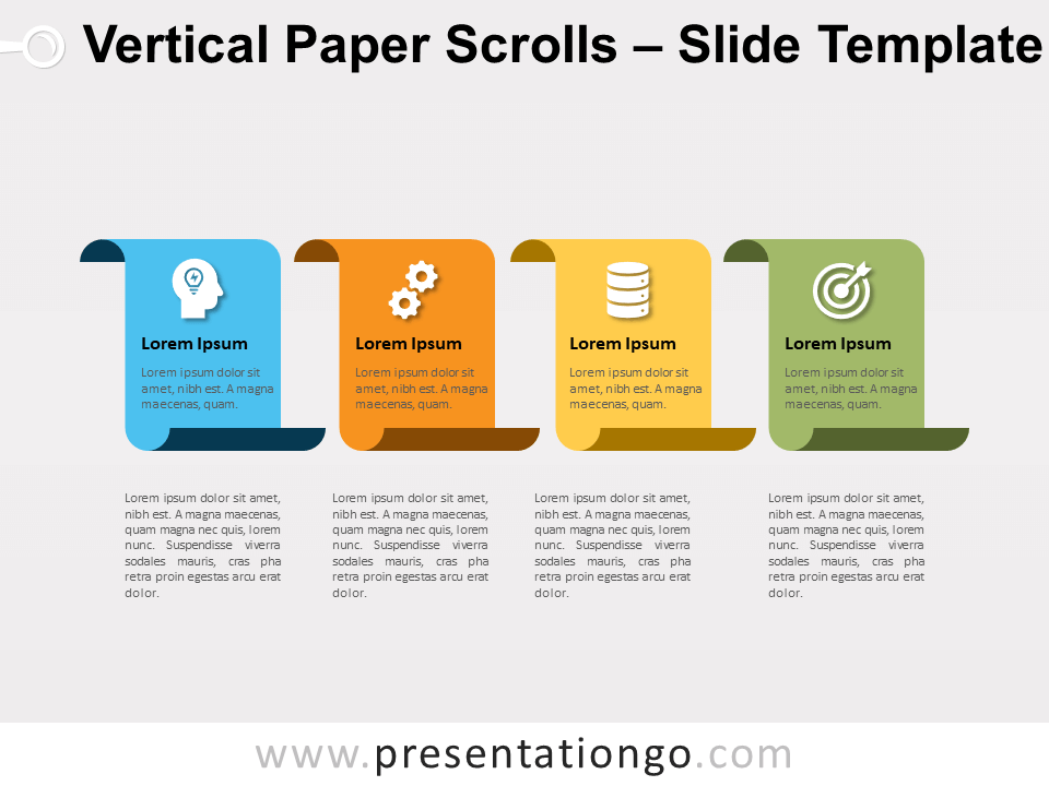 Pergaminos Verticales Gráfico Gratis Para PowerPoint Y Google Slides