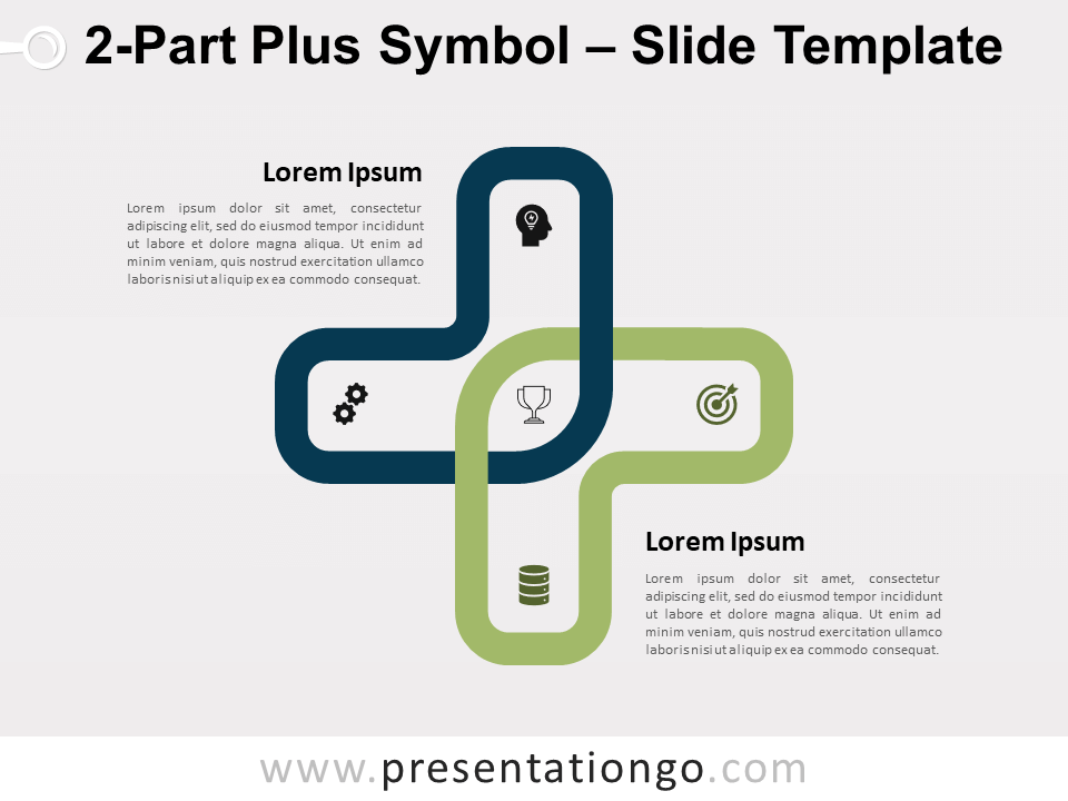Símbolo de Suma de 2 Partes Gráfico Gratis Para PowerPoint Y Google Slides