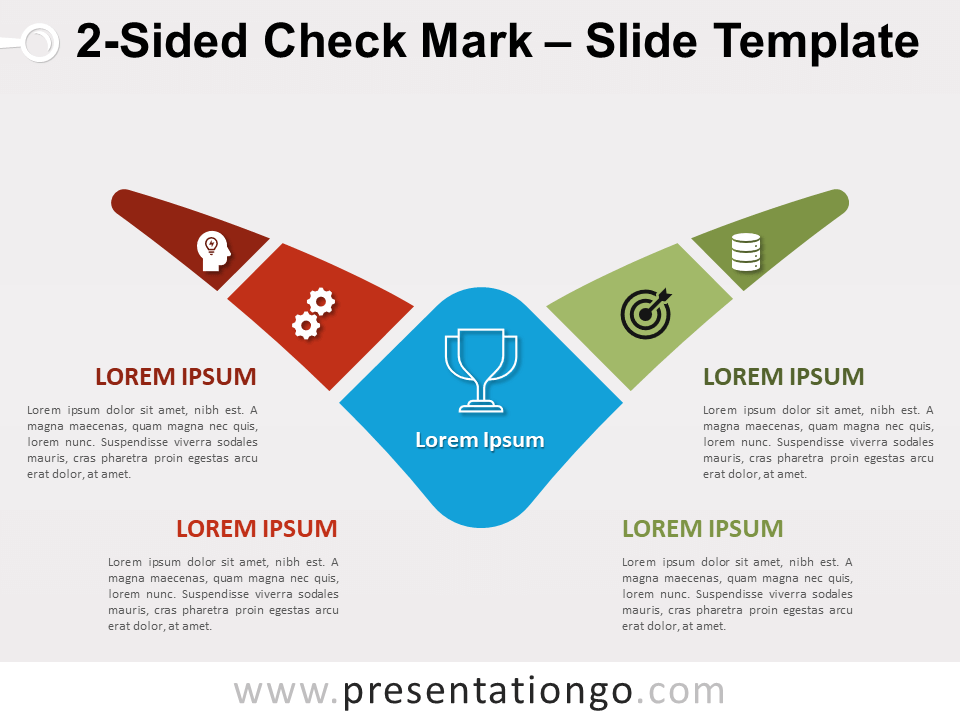 Marca de Verificación de 2 Lados Gráfico Gratis Para PowerPoint Y Google Slides