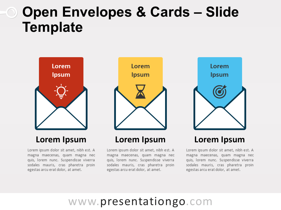 Sobres Abiertos Y Tarjetas Gráfico Gratis Para PowerPoint Y Google Slides