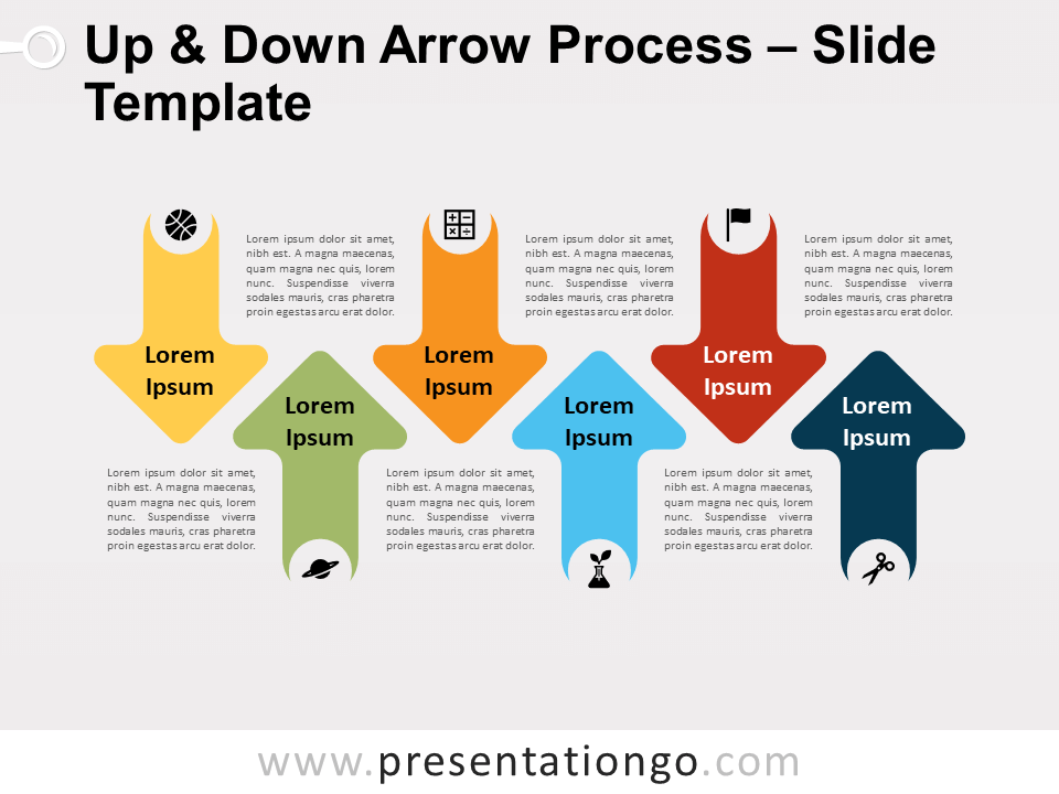 Proceso de Flecha Hacia Arriba Y Abajo Gráfico Gratis Para PowerPoint Y Google Slides
