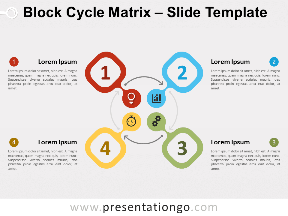 Matriz de Ciclo de Bloques Diagrama Gratis Para PowerPoint Y Google Slides