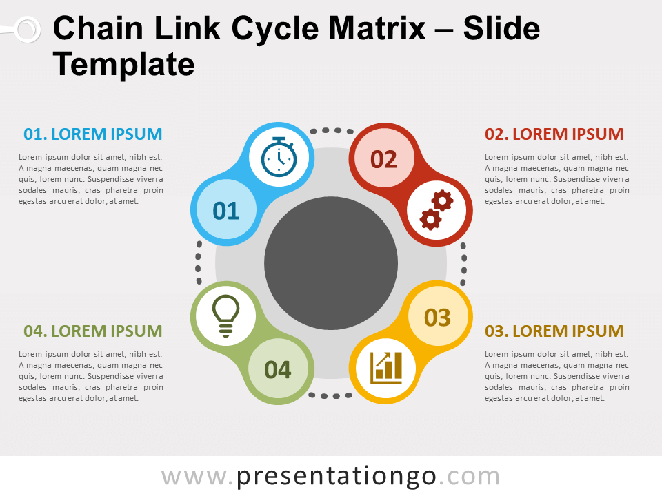 Matriz Circular de Cadena Diagrama Gratis Para PowerPoint Y Google Slides