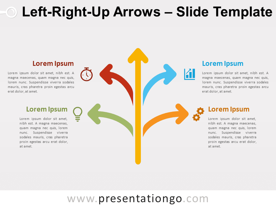 Flechas Izquierda-Derecha-Arriba Gráfico Gratis Para PowerPoint Y Google Slides