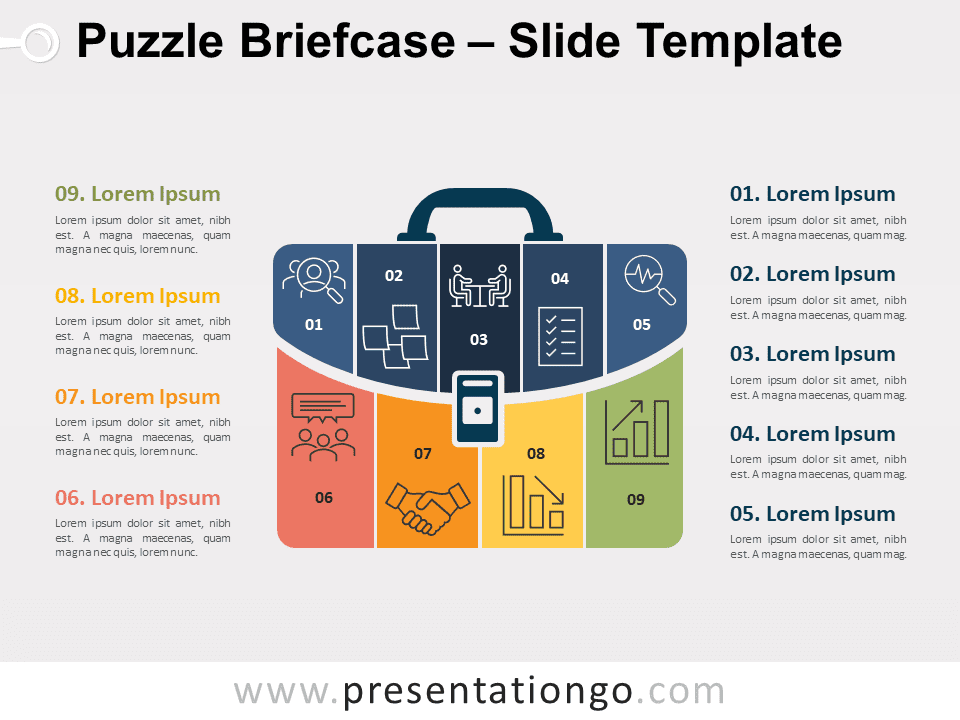 Maletín Rompecabezas Gráfico Gratis Para PowerPoint Y Google Slides