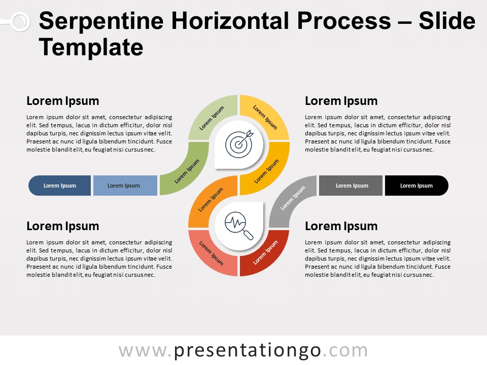 Proceso Horizontal Serpentino Diagrama Gratis Para PowerPoint Y Google Slides