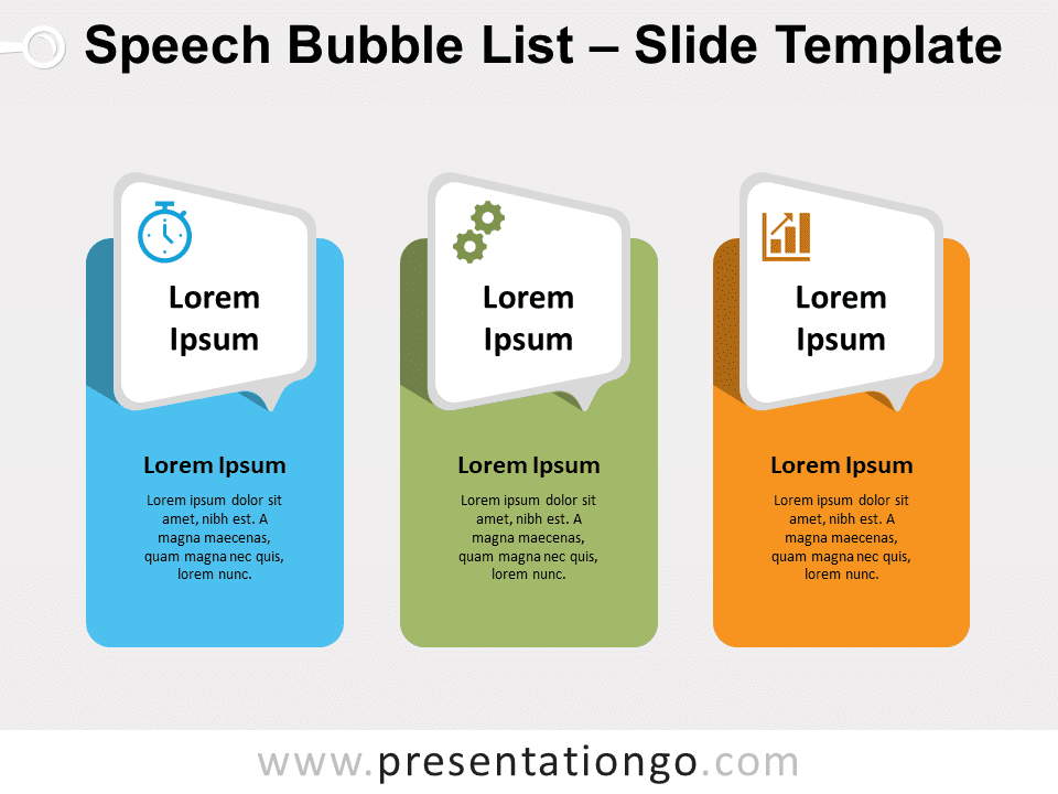 Lista de Burbujas de Diálogo Gráfico Gratis Para PowerPoint Y Google Slides