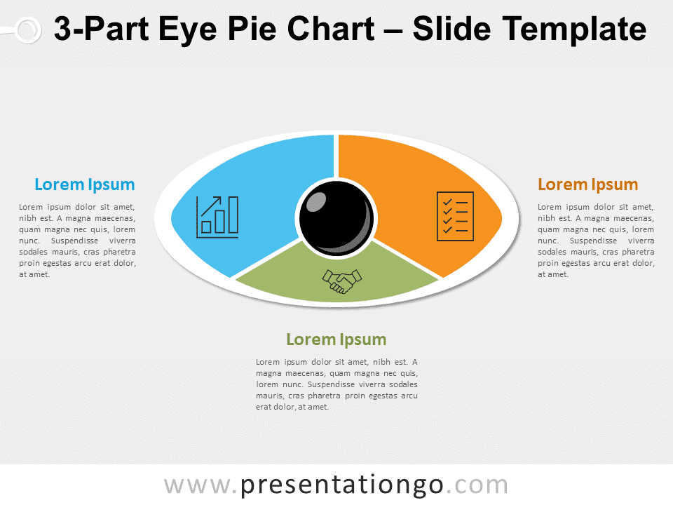 Gráfico Circular de Ojos de 3 Partes Gratis Para PowerPoint Y Google Slides