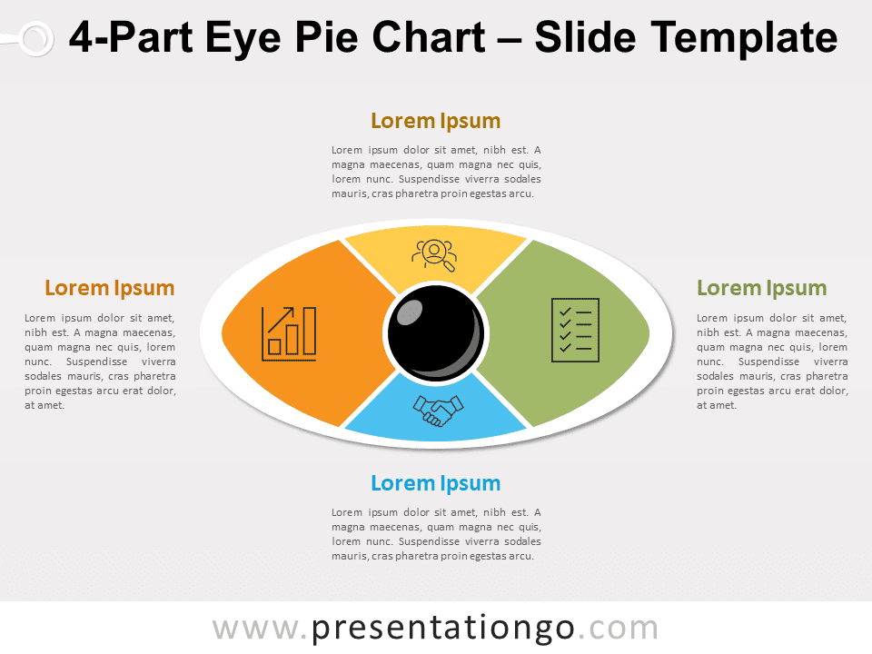 Gráfico Circular de Ojo de 4 Partes Gratis Para PowerPoint Y Google Slides